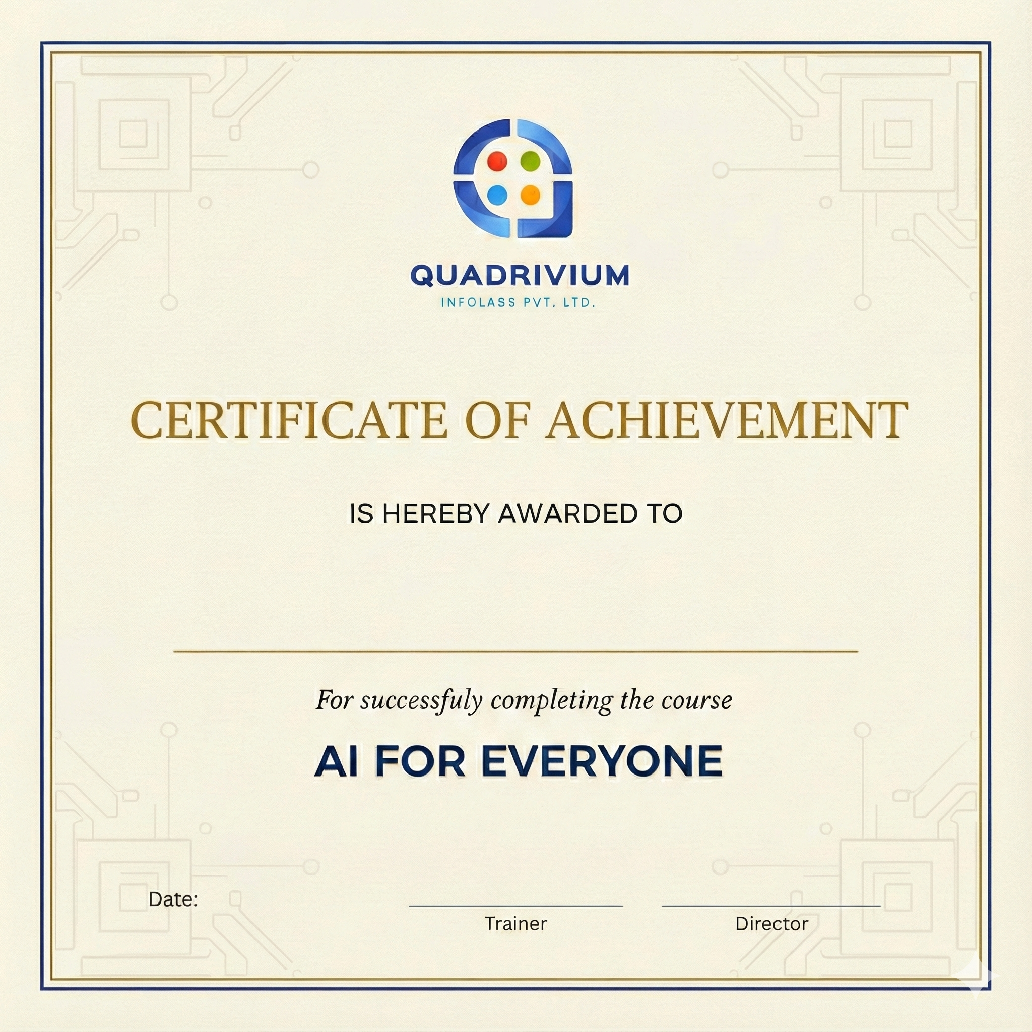 Quadrivium AI for Everyone Certificate